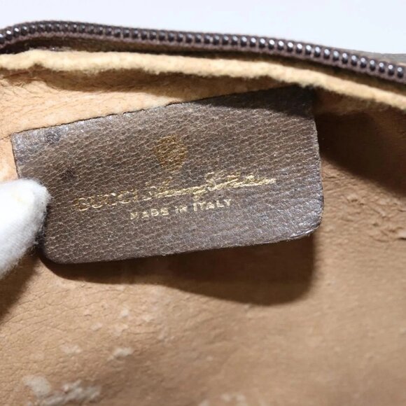 GUCCI GG Supreme Web Sherry Line Shoulder Bag PVC Beige Gold 010 378 Auth 147769 - Picture 12 of 16